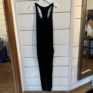 Aerie Black Racer Back Jogger Jumpsuit